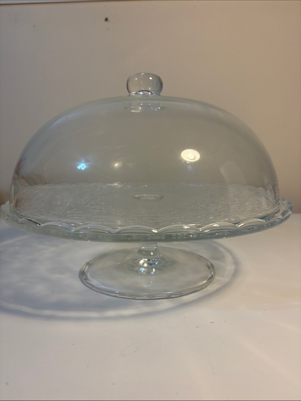 Clear Glass Cake Pedestal with Dome Cover - Classic Serveware